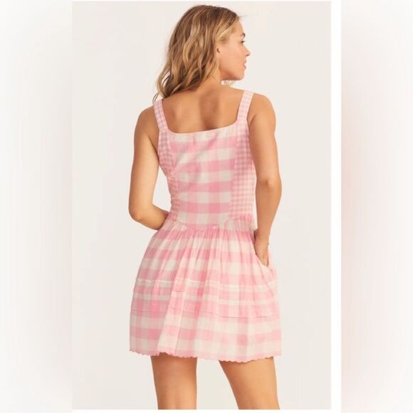 LoveShackFancy Chennedy Mini Dress Pink Size 0 - Picture 4 of 11